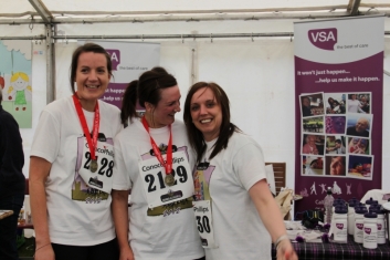 2012 runners L-R Rachel Maciver, Claire McBain, Debbie Fotheringham