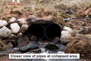 details of pipes at collapsed area photo by Rob AV