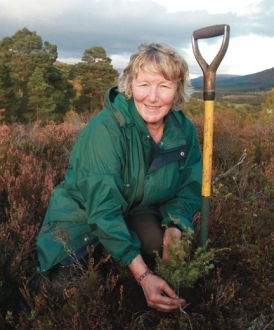 Trees for Life volunteer with juniper seedling Dundreggan 2