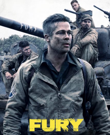 brad pitt fury haircut poster