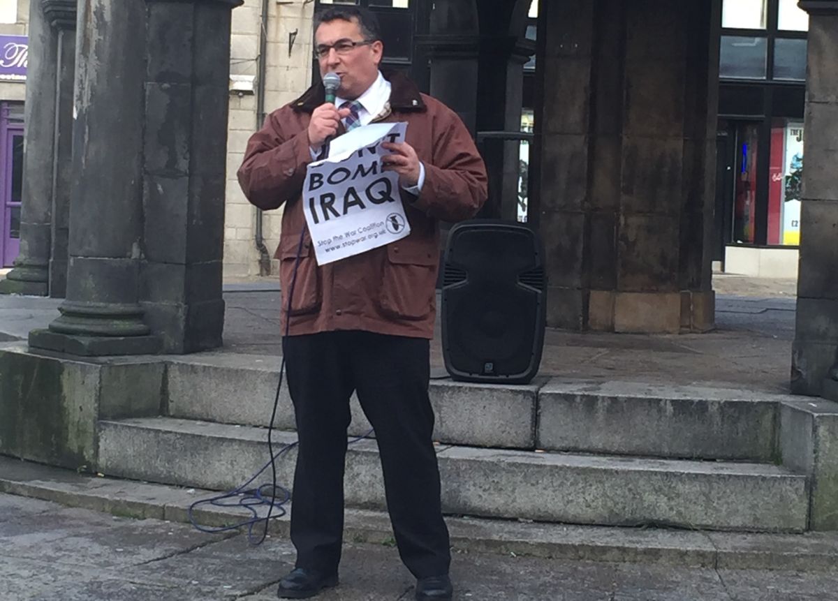 Christian speaking at the Aberdeen Trades Union Council St Andrew's Day parade